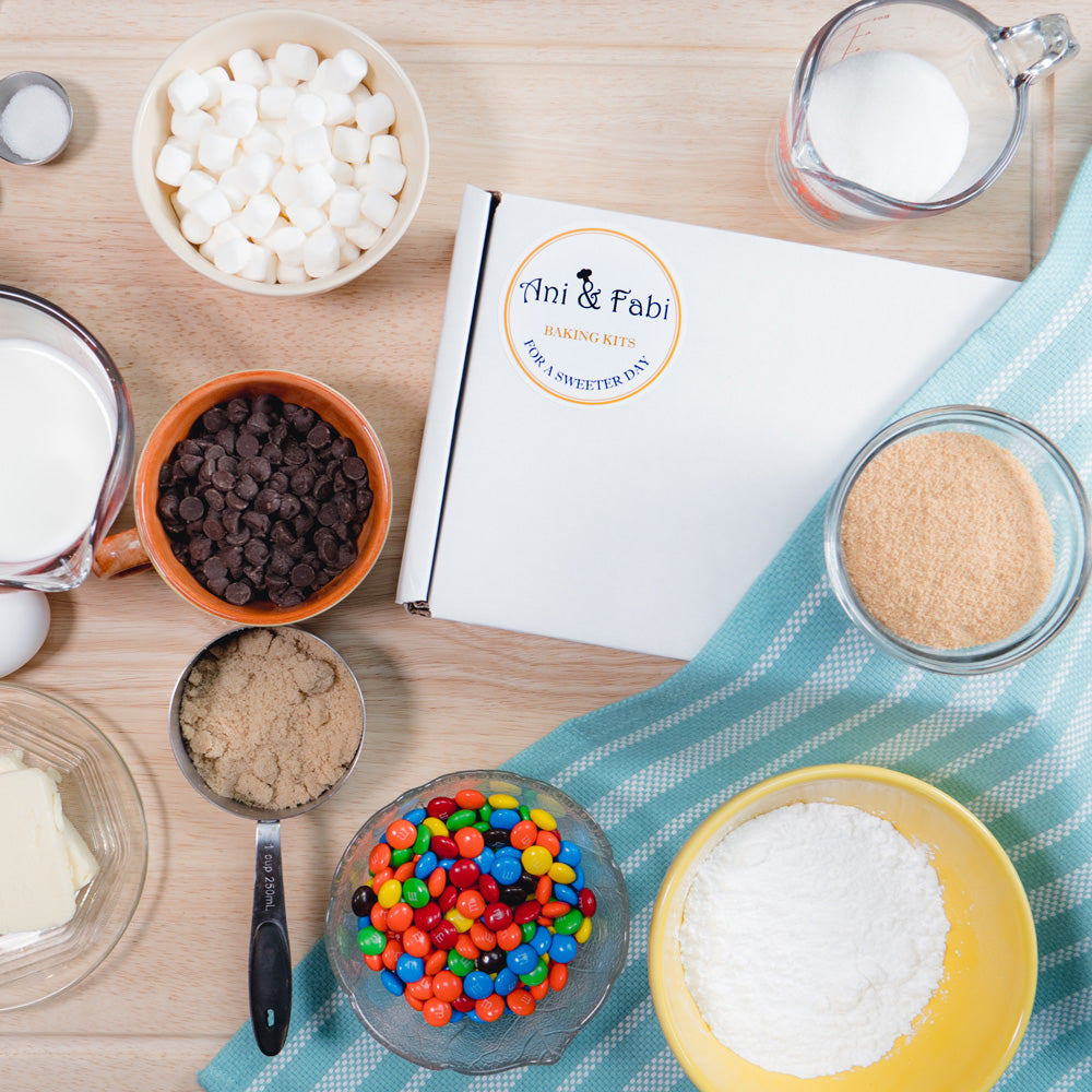 Monthly subscription box with Two Surprise Baking Kits (pre-measured high quality ingredients, no unnecessary additives), easy to follow recipe, free shipping! Cancel or skip anytime you want. Convenient, no-waste, hassle-free baking experience delivered 